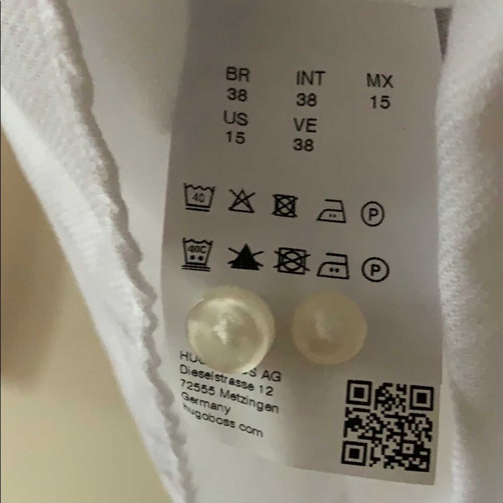 Boss by Hugo Boss white 💯 Cotton Shirt sz 15 NWT - Picture 4 of 7